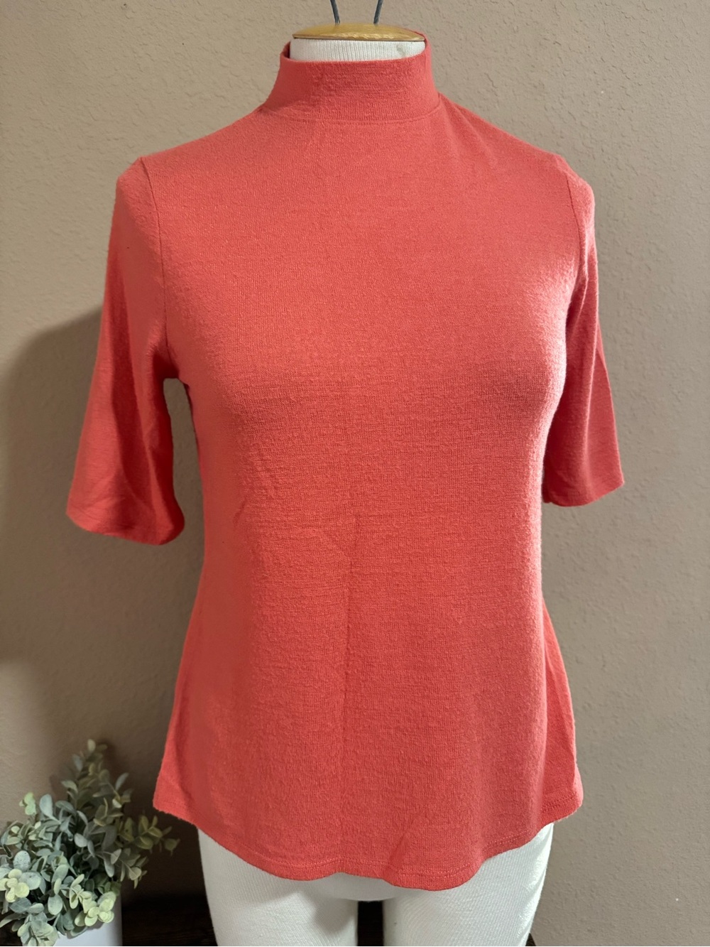 Apt. 9 Coral Short-Sleeve Mock Neck Top